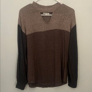 Maurices Brown and Black Long Sleeve Top